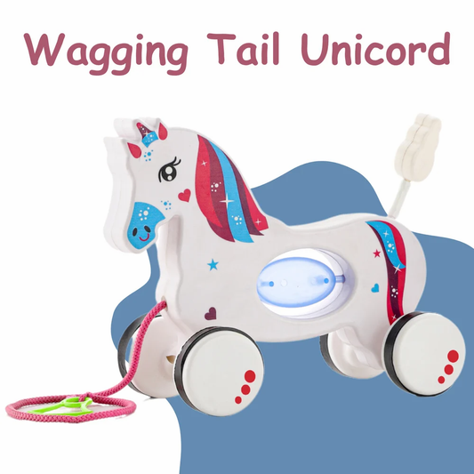 Kids Plastic Unicorn Pull Along Toy