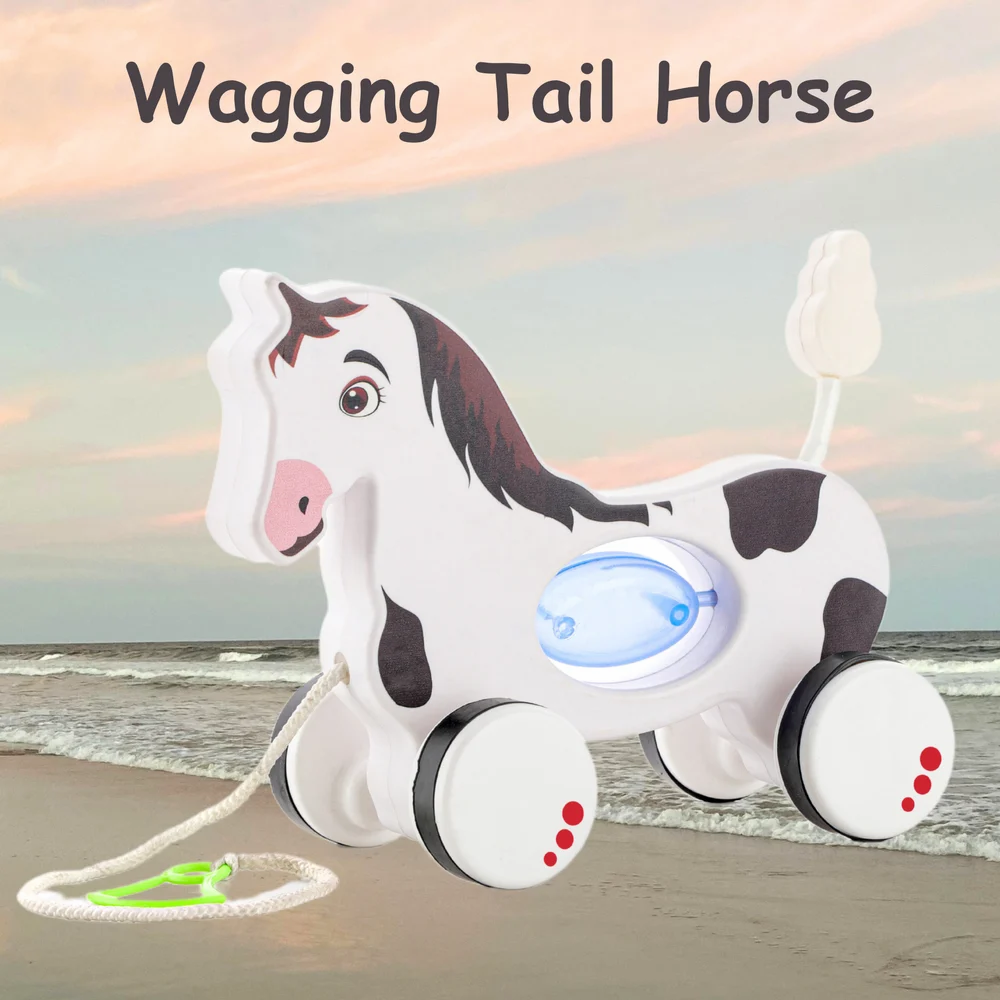 Kids Plastic Horse Pull Along Toy