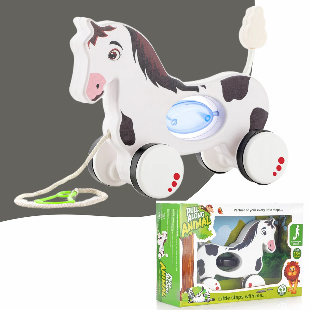 Kids Plastic Horse Pull Along Toy