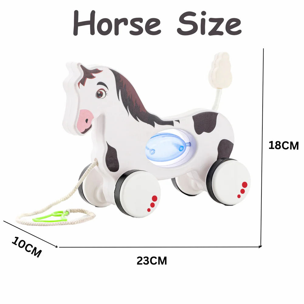 Kids Plastic Horse Pull Along Toy