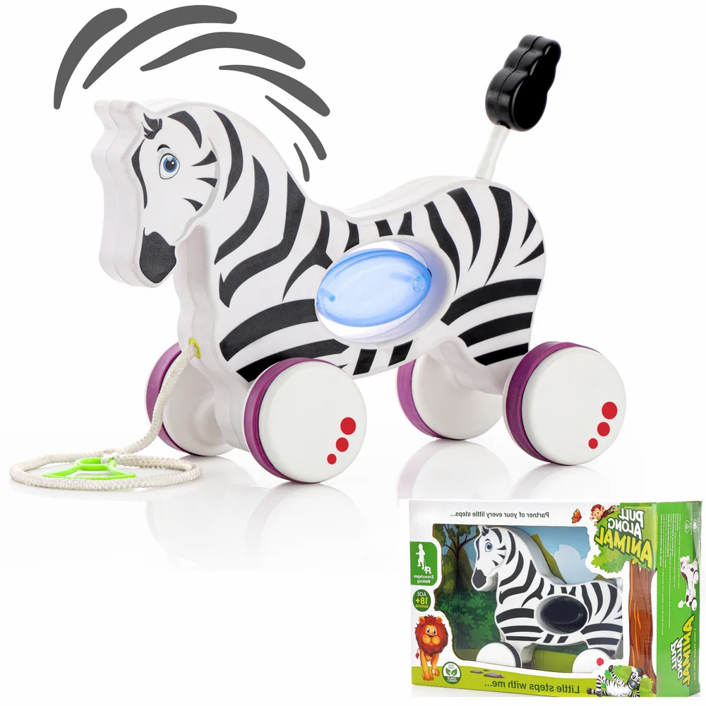 Kids Plastic Zebra Pull Along Toy