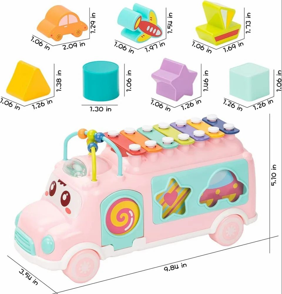 Multiactivity Baby Toy Bus Educational Toy, Concentration