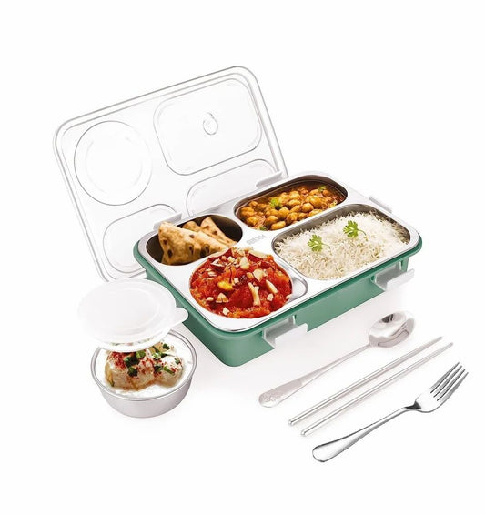 Capacity: 800 mL 4 SECTION LUNCH BOX STEEL