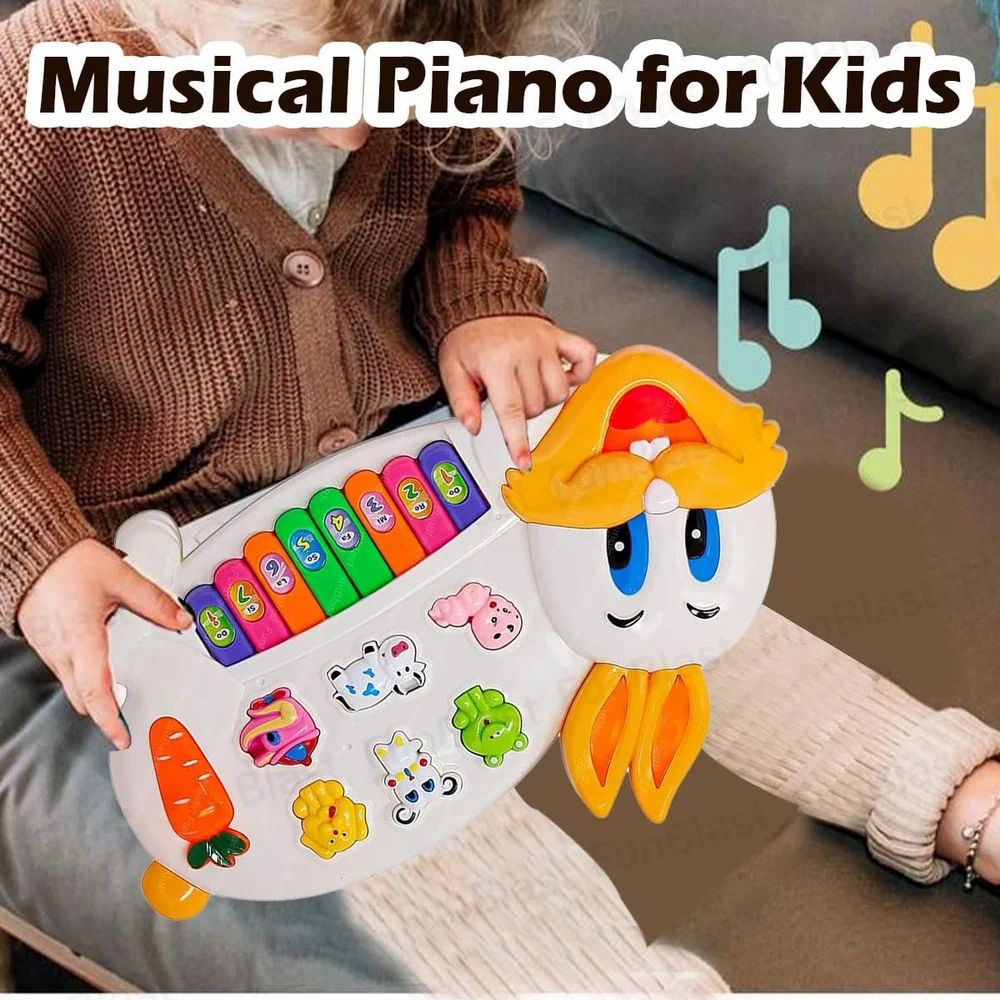 Musical Rabbit Piano for Kids with Flashing Lights