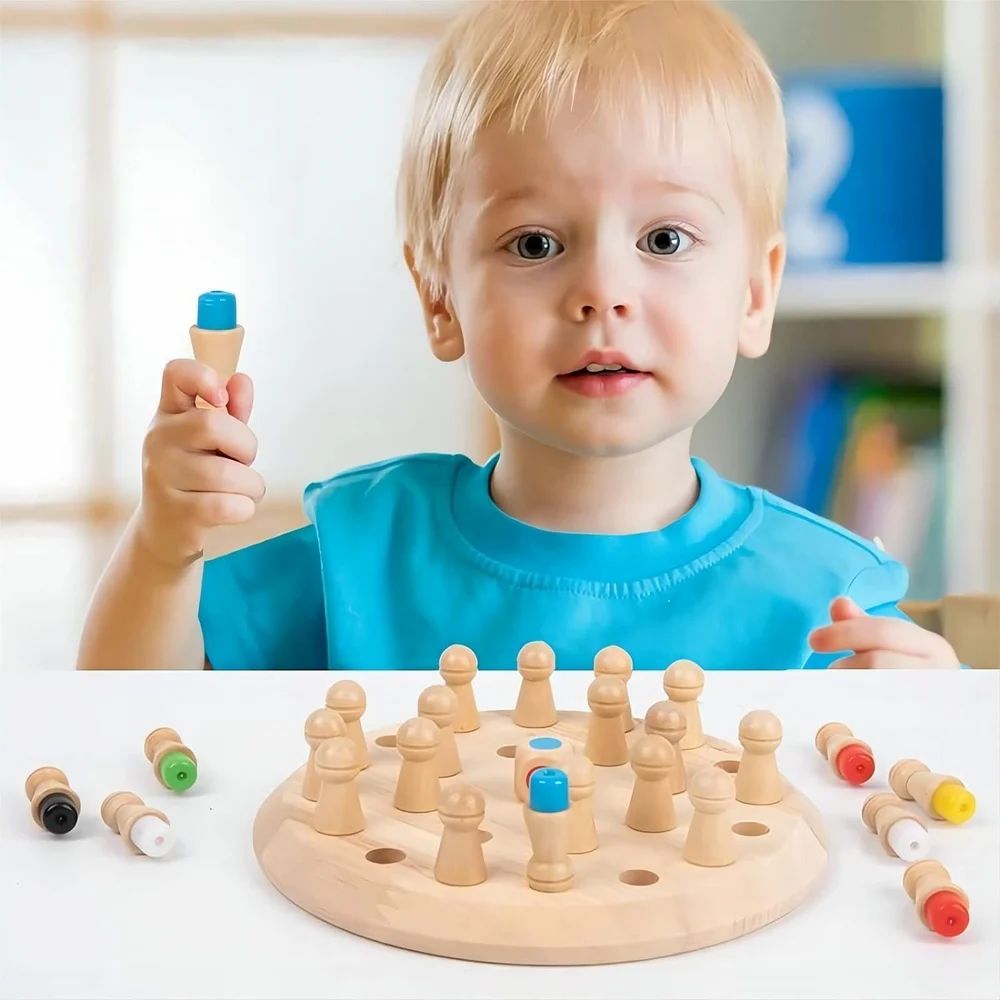 Brown Wooden Memory Chess Board Game, Packaging