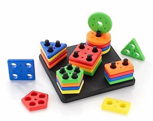 PVC Geometric Shapes Wooden Shape Sorter Educational Toy